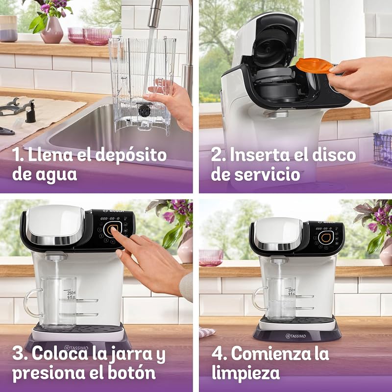 Máquina multibebida BOSCH TASSIMO MY WAY 2, TAS6504, hasta 70 bebidas, OneTouch, servicio individual, personalización de bebidas, filtración de agua BRITA MAXTRA+, INTELLIBRE, blanco