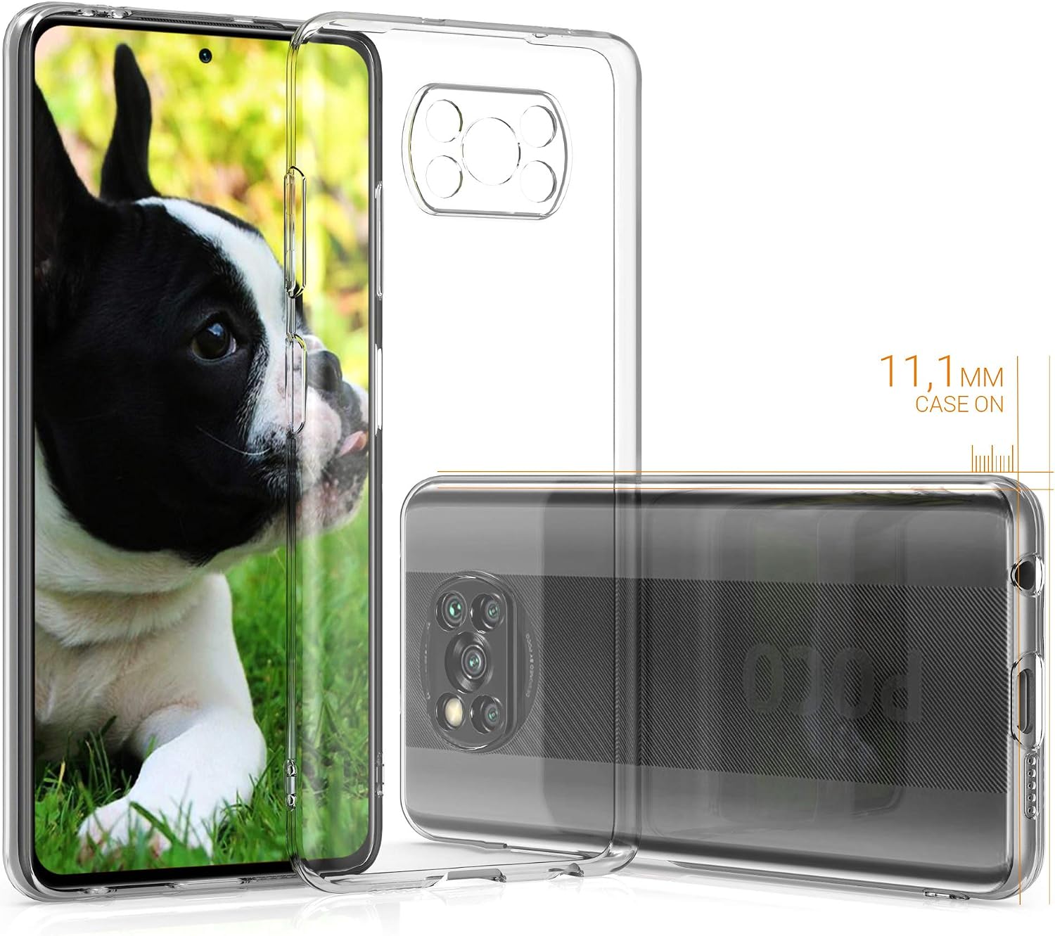 kwmobile Case Compatible with Xiaomi Poco X3 NFC/Poco X3 Pro - Clear Case Soft Slim Flexible Protective TPU Phone Cover - Transparent - Image 4