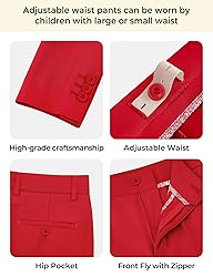 Marvelous World Boys Suits Christmas Red Slim Fit