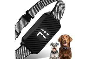KJKZO Dog Bark Collar for Large Medium Small Dogs, Effective No-Bark Collar, Smart Barking Collar, Rechargeable Bark Collar with 7 Sensitivity, 3 Modes, Waterproof, Dark Black