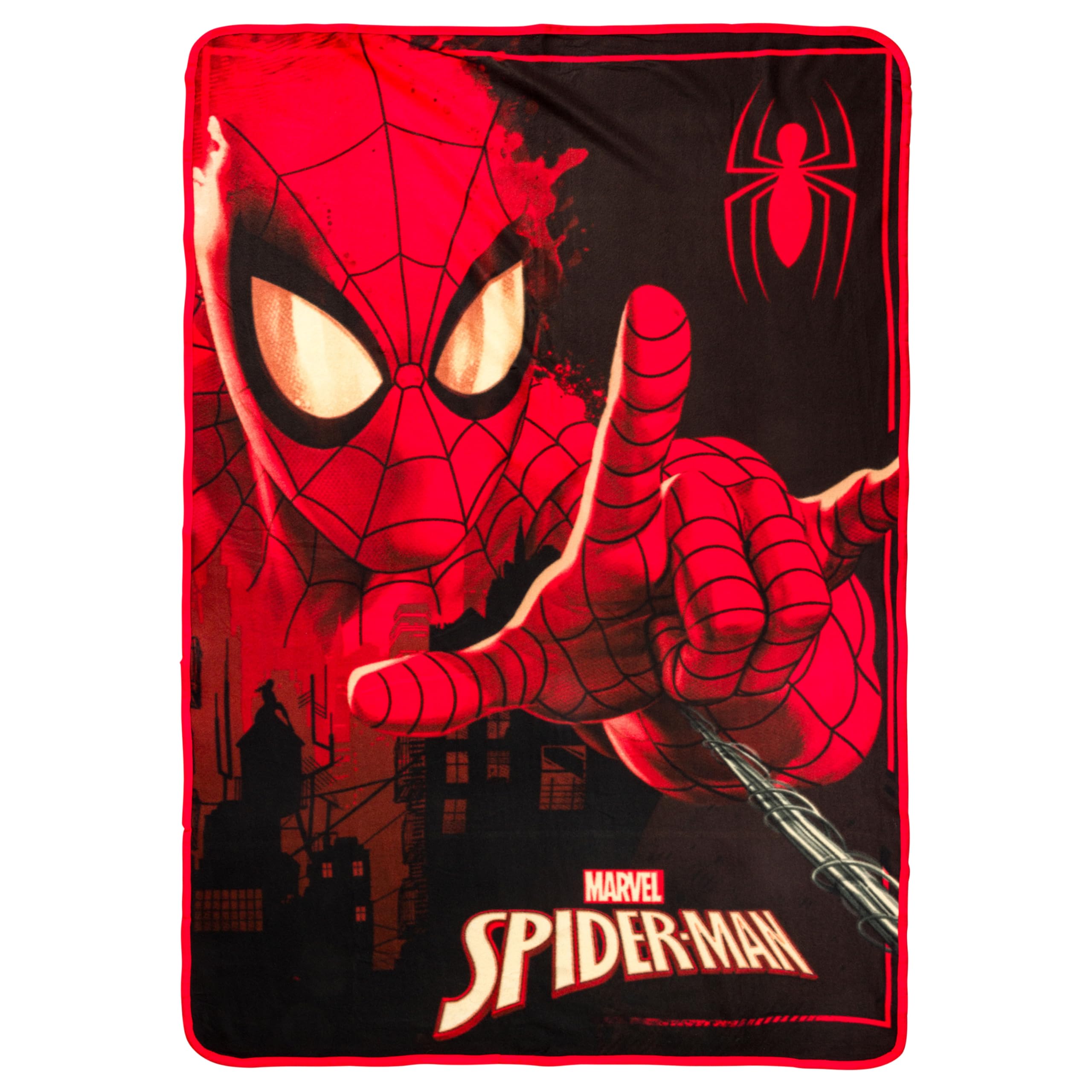 Photo 1 of Silver Buffalo Marvel Universe Spider-Man Spidey Close Up Web Shooter 45" x 60" Fleece Throw, Soft and Cozy Blanket, 180 GSM