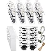 Chapou 25 Set White Heart Shaped Sunglasses Bulk Wedding Bridal Shower Sunglasses Party Favors for Guests Bride(Eucalyptus)