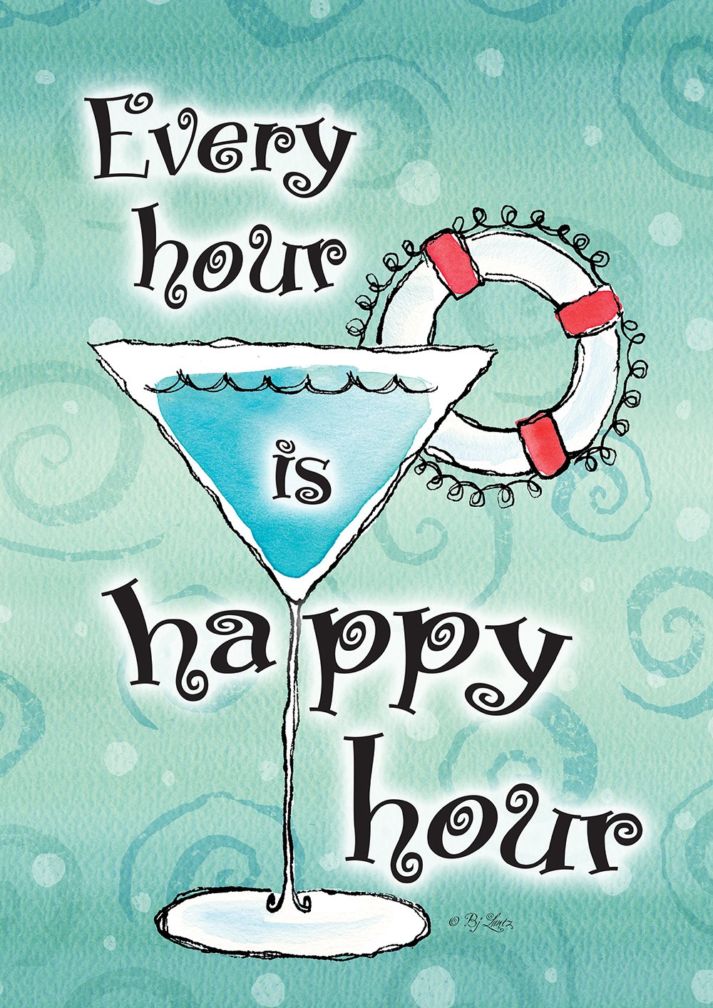 Toland Home Garden "Happy Hour Cute Fun Cocktail Drink Decorative House Flag, 28" x 40"