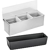 New Star Foodservice | Multi-Compartment Restaurant-Grade Condiment Dispensers (Silver, 3 Compartments)