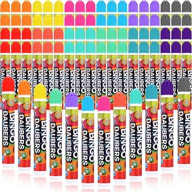 ZEBTON Dauber – Juego De 12 Rotuladores De Bingo, Colores Variados, Tinta Brillante, Fácil De Sostener