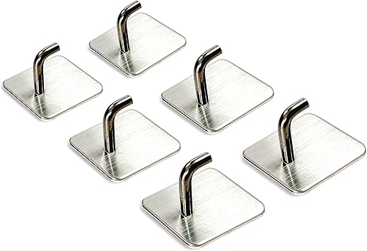 Wwoh Selbstklebende Haken Edelstahl 6er Set Handtuchhaken Klebehaken Wandhaken Chrom Glanzend Wandhaken Ohne Bohren Badezimmer Silber Amazon De Kuche Haushalt