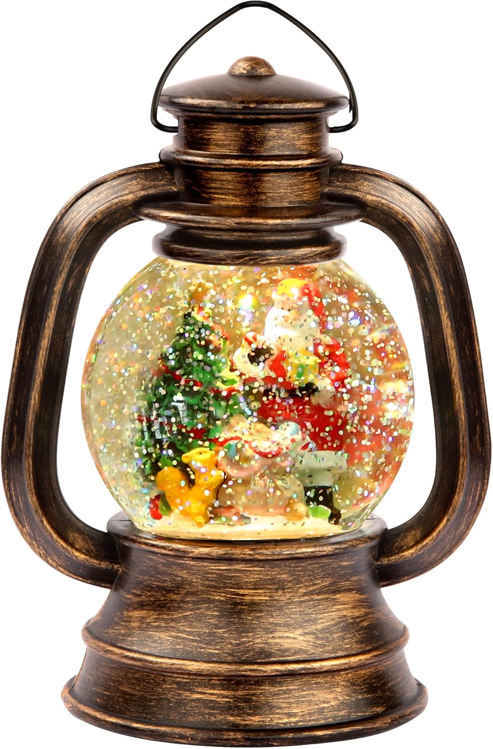 Snow Globes - [Upgraded 2022] Christmas Snow Globe Lantern with Snowman, Battery Operated Lighted with Swirling Water Glittering Globe, Xmas Home Decor Tabletop Lanterns for Christmas Decoration and Gift
