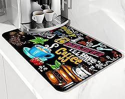 Coffee Bar mat Accessories for Countertop Absorbent