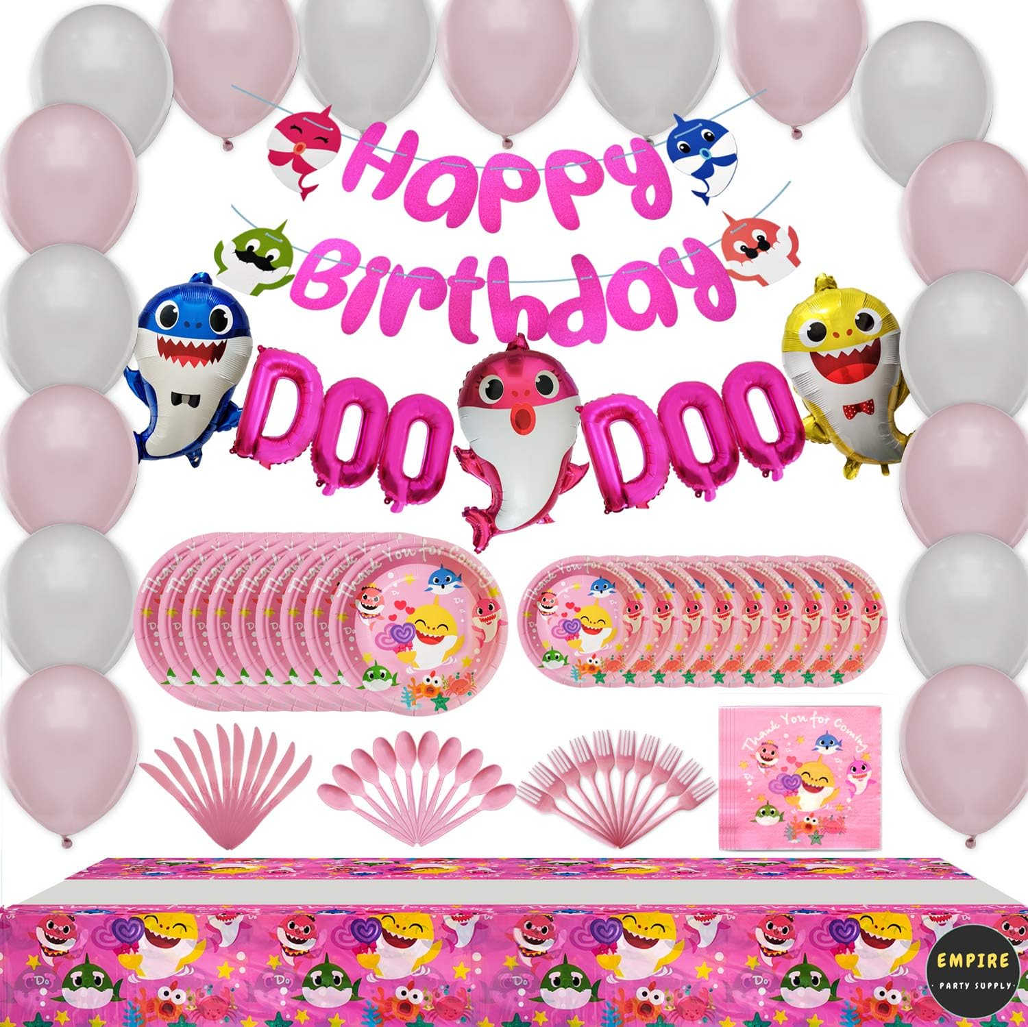 Pink Baby Shark Happy Birthday Banner Baby Shark Latex Balloons Baby Shark Birthday Decorations Baby Shark Party Supplies For Baby Girls Party Favors Party Supplies Kiririgardenhotel Com