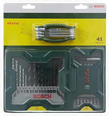 Accessories Home and Garden 2607017333 Lot de 15 forets mixtes 25 pièces embouts de vissage + outil hexagonal pliable