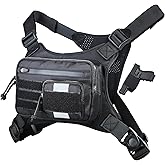 Rabray Chest Bag with Gun Holster fits Most Pistols, Tactical Chest Rig Vest, Running Chest Pack EDC for Men Women Sports