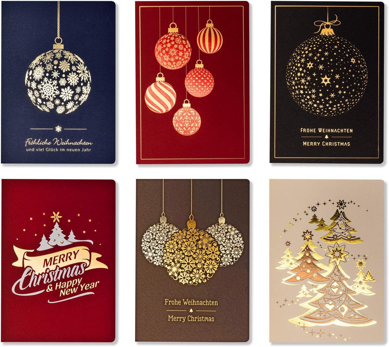 ART NUVO EXKLUSIVE WEIHNACHTSKARTEN NR 05 SATZ VON 6 KARTEN