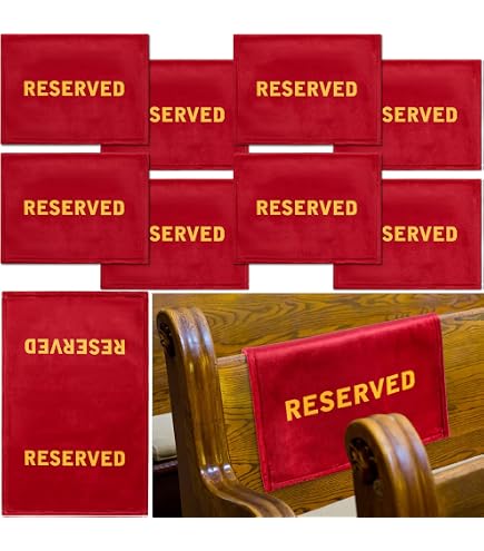 AHANDMAKER Reserved Seating Signs For Chairs - 4-Pack With Adhesive Back, For Weddings, Parties & Events