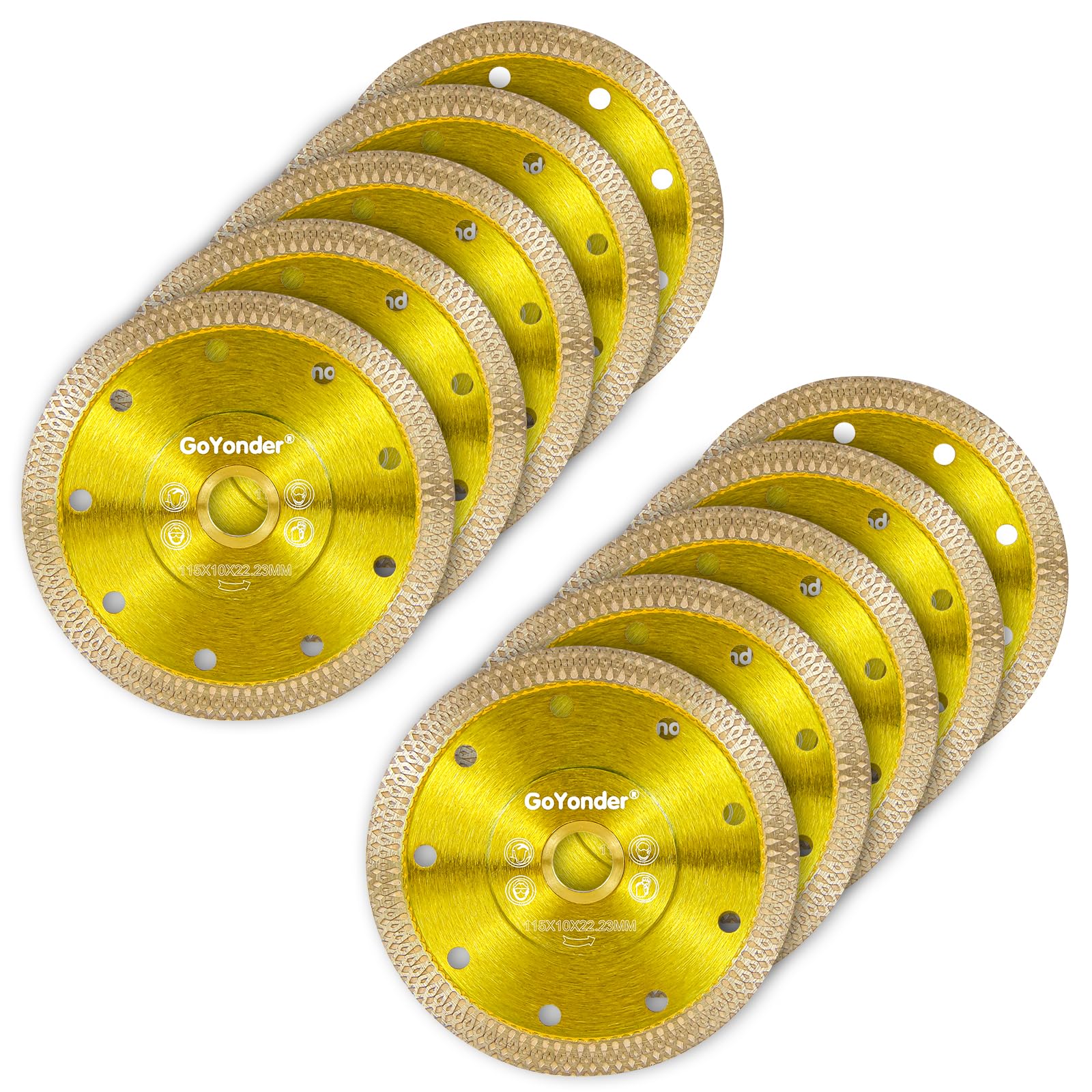 Super Thin Diamond Ceramic Saw Blade Porcelain Cutting Blade for Cutting Ceramic Or Porcelain Tile (4.5“-Golden-10PCS)