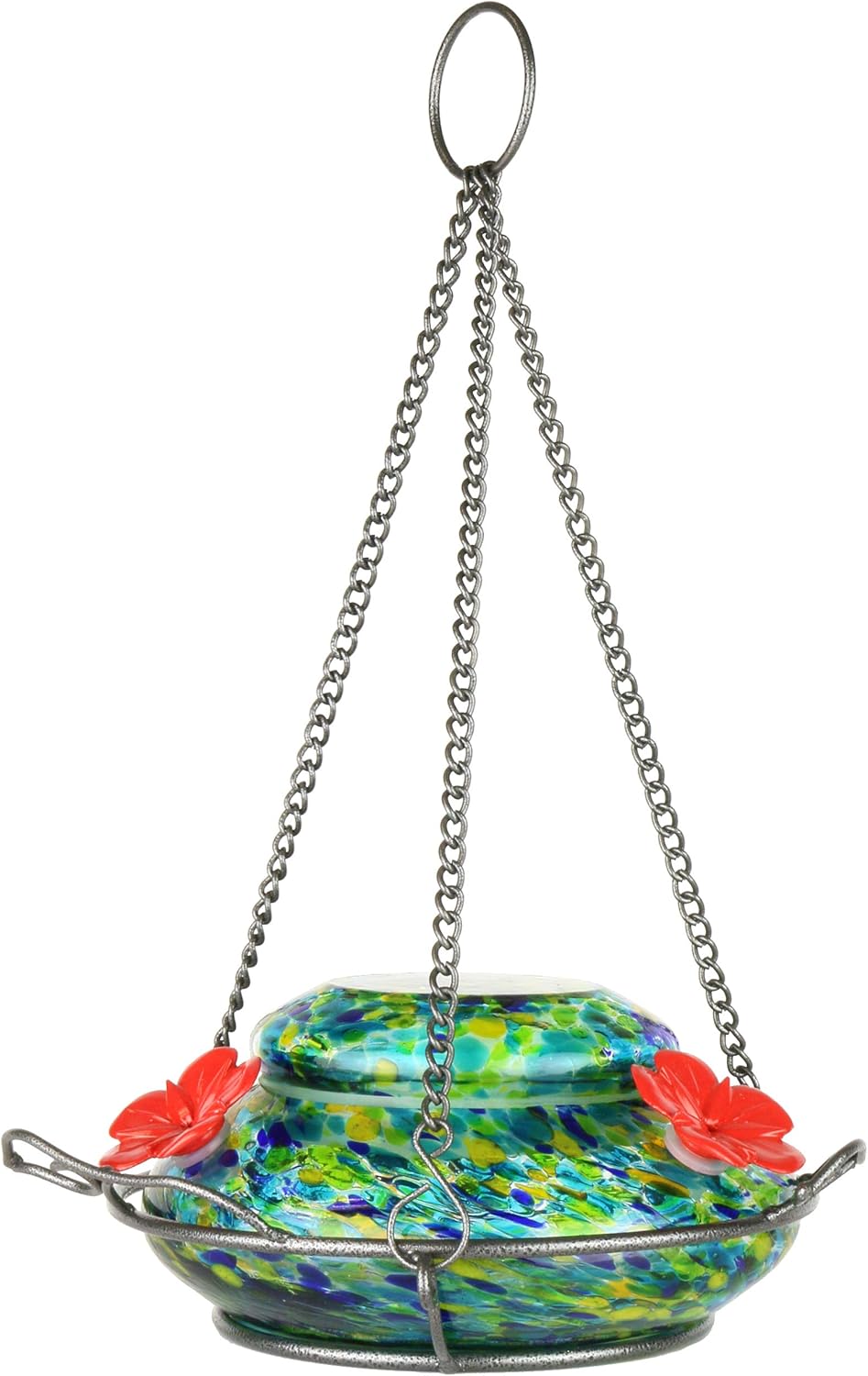 Hand Blown Glass Hummingbird Feeder