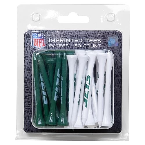 Team Golf NFL New York Jets Pack Of 50 Golf Tees 2-3/4" Golf Tees, 50 Pack, Regulation Size, Multi Team Colors