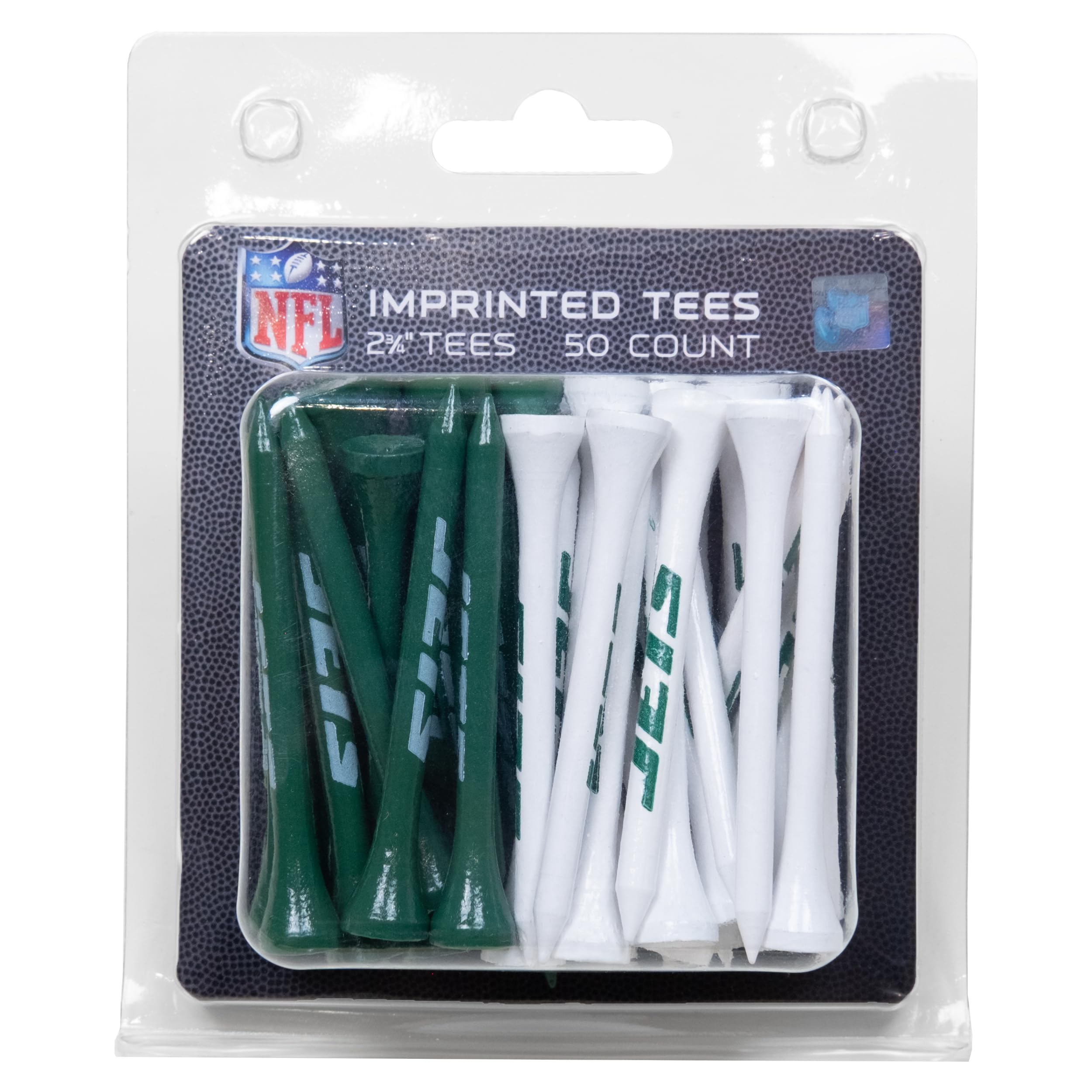 Team Golf NFL New York Jets Pack Of 50 Golf Tees 2-3/4" Golf Tees, 50 Pack, Regulation Size, Multi Team Colors