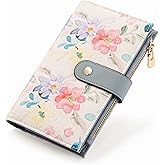 yiijay Womens Wallet RFID Blocking Vegan Leather Trifold Clutch Credit Card Holder Ladies Travel Wallet Purse with Pen Holder