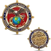 USA Marine Corps Challenge Coin Set - Semper Fidelis &amp; Guardians of Freedom Design, Eagle Globe Anchor, Zinc Alloy Military Gift for Veterans, Active Duty, Father's Day - 2.362in (60mm) Tribute Coins