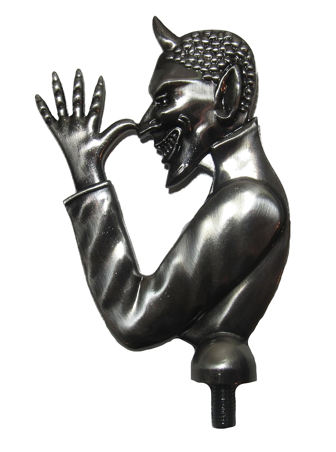 Kool Collectibles 3D Custom Thumbing Devil Brushed Metal Hood Ornament
