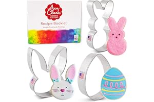 ANN CLARK COOKIE CUTTERS Easter Cookie Cutters 3-Pc. Set Made in USA by Ann Clark, Easter Bunny, Egg, Rabbit Head
