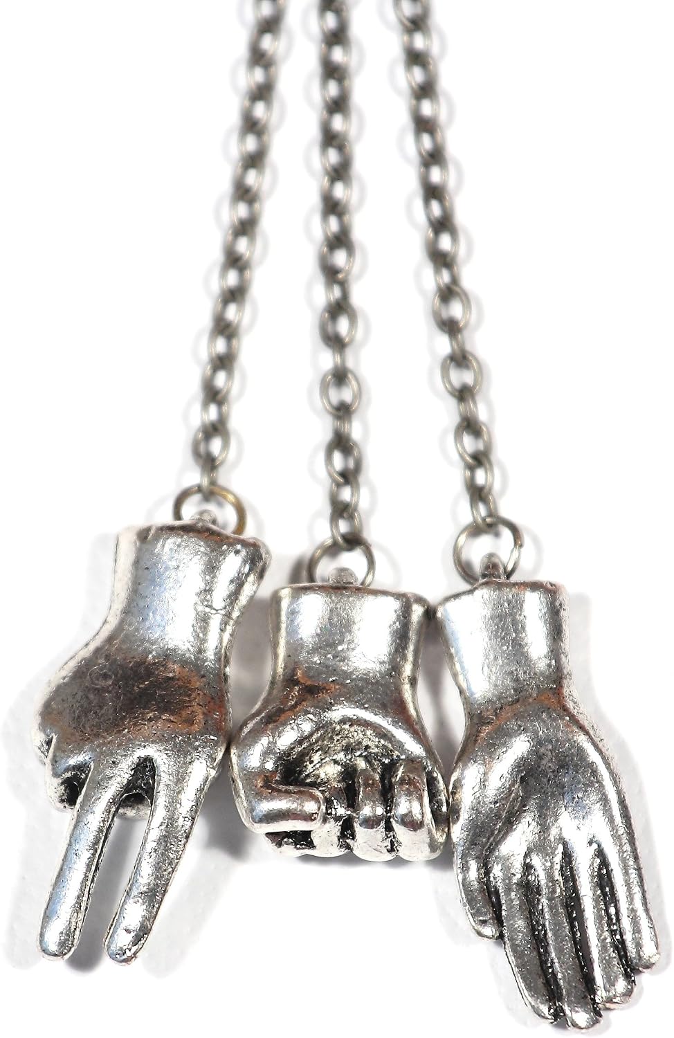 Rock Paper Scissors Charm Necklace Vintage