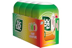 Tic Tac Fruit Adventure Mints, 4 Bottle Packs, On-The-Go Refreshment, 3.4 oz Each