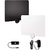 GE Ultra-Thin Amplified TV Antenna, 4K Ready 1080P Digital HDTV UHF VHF, Long Range Indoor TV Antenna, Amplifier with LTE Fil