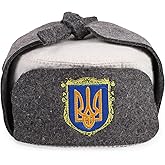 PetriStor Traditional Wool Sauna Hat Earflap - Police of Ukraine - Natural Felt