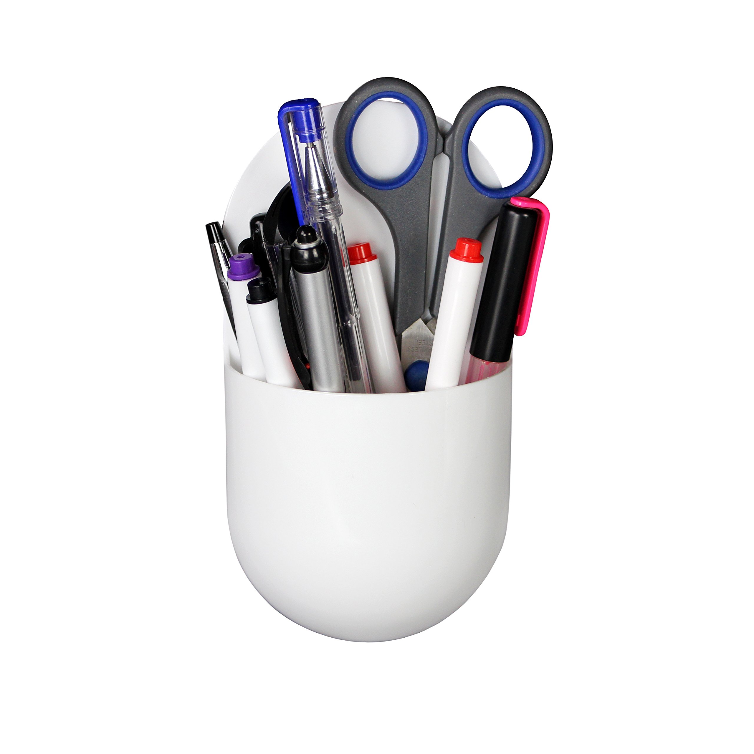 Pocket Series Self-Adhesive Wall Mount Organizer Caddy – 2 Pack – Plastic - White by O-Life