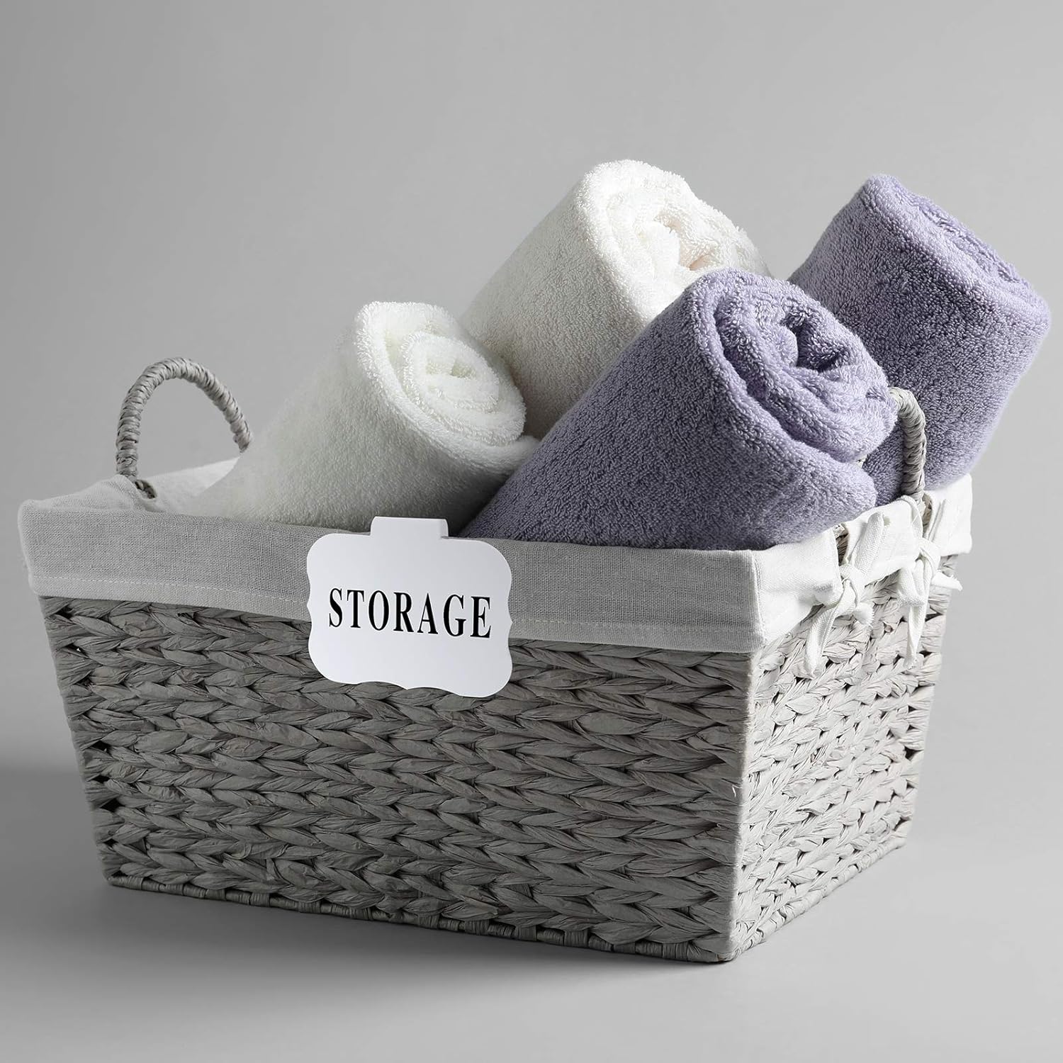 8 Pieces Kitchen Clip Label Holders Removable Acrylic Bin Clips with 40 Pieces Pantry Labels Stickers for Storage Baskets (White Label Holders and Black Words): Furniture & Decor