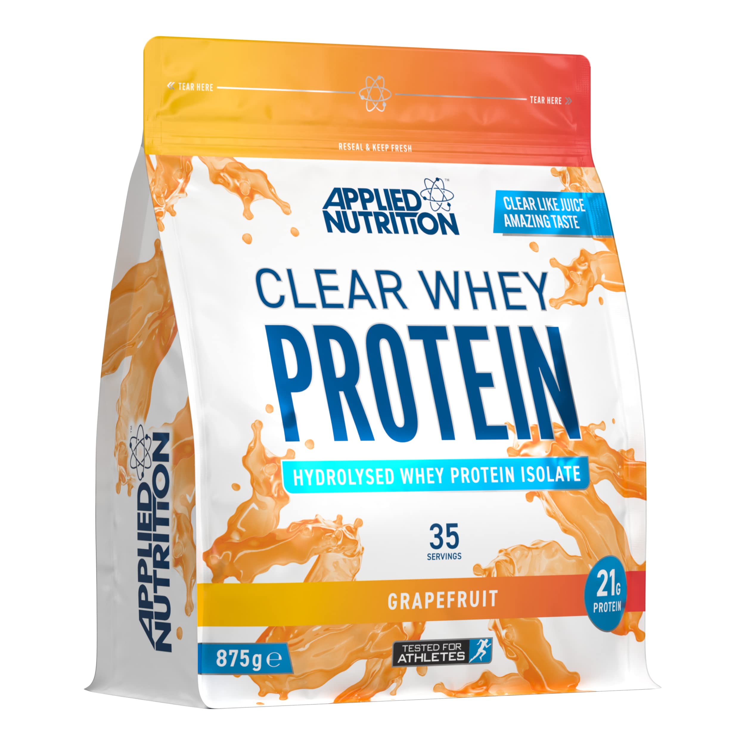 Applied Nutrition Clear Whey Isolate - Whey Protein Isolate, Refreshing High Protein Powder, Fruit Juice Style Flavours (Grapefruit) (875g - 35 Servings)