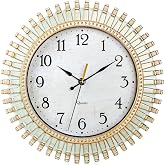 Noamus 12" Retro Wall Clock, Silent Non-Ticking Round Clock, Aqua Battery Operated Quartz Clock, Plastic Vintage Clocks for Living Room Bedroom Kitchen Home Office Classroom School Decor