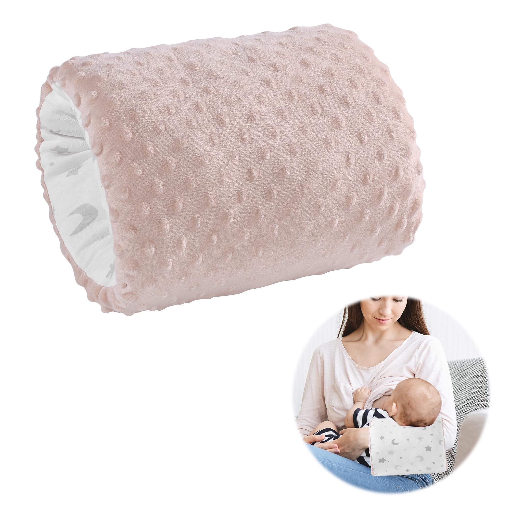 Photo 1 of ROYALAY Arm Pillow for Feeding Baby, Soft Cotton Bottle Breast Feeding Pillows for Babies, Double-Sided Available Headrest for Newborn, Pink