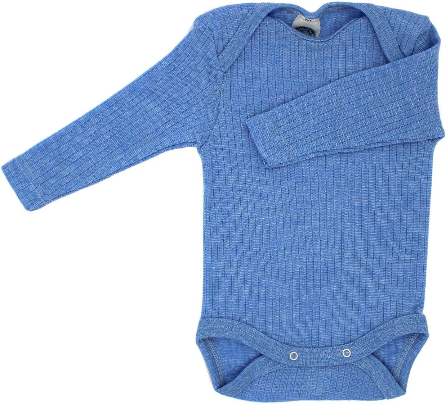 Cosilana - Baby Bodysuit Long Sleeve, 45% Organic Cotton, 35% Organic Merino Wool, 20% Silk