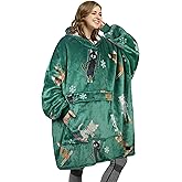Catalonia Oversized Blanket Hoodie Sweatshirt, Wearable Sherpa Lounging Pullover for Adults Women Men