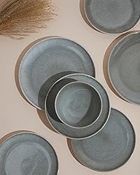 Pokini 16 Piece Double Bowl Dinnerware Sets, Stain