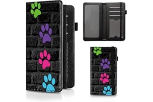 BEOTIWAD Checkbook Cover Paw Prints Pattern Premium Leather Check Book Holder Wallet with RFID Blocking Function for Men and Women