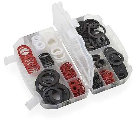 Meister Dichtungsring-Sortiment - vorsortierte Gummidichtungen, Fiberringe, O-Ringe - für die Anwendung im Sanitärbereich / D