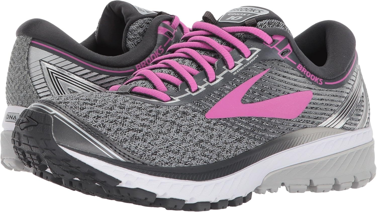 Brooks Ghost 10 Grey/White/Pink 7.5 Shoes Brooks Ghost 10 Grey/White/Pink 7.5 Shoes