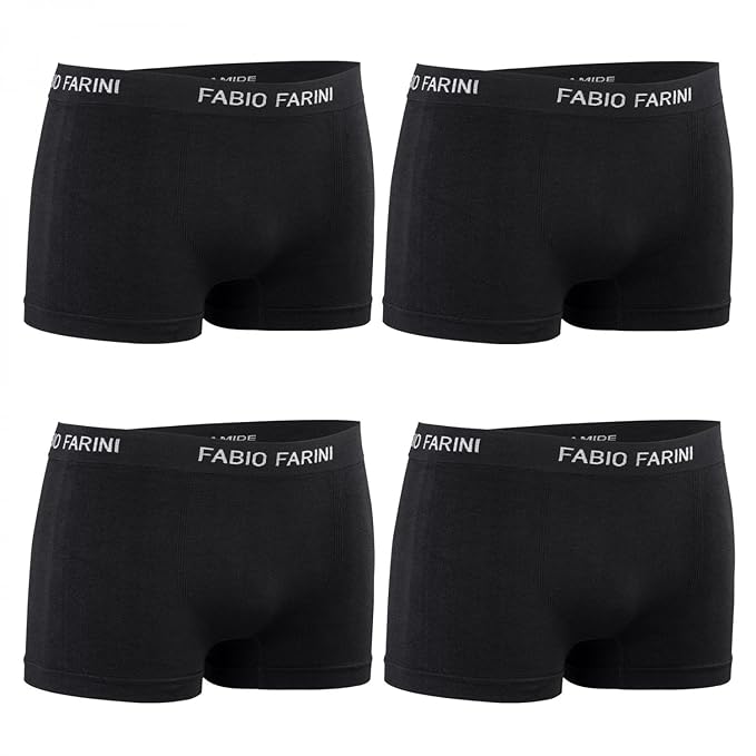 Fabio Farini 4er-Pack Seamless Herren Boxershorts aus Microfaser