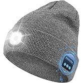Bluetooth Beanie with Light, Beanie with LED and Bluetooth Headphones, Rechargeable,Unique Tech Gifts for Men Women