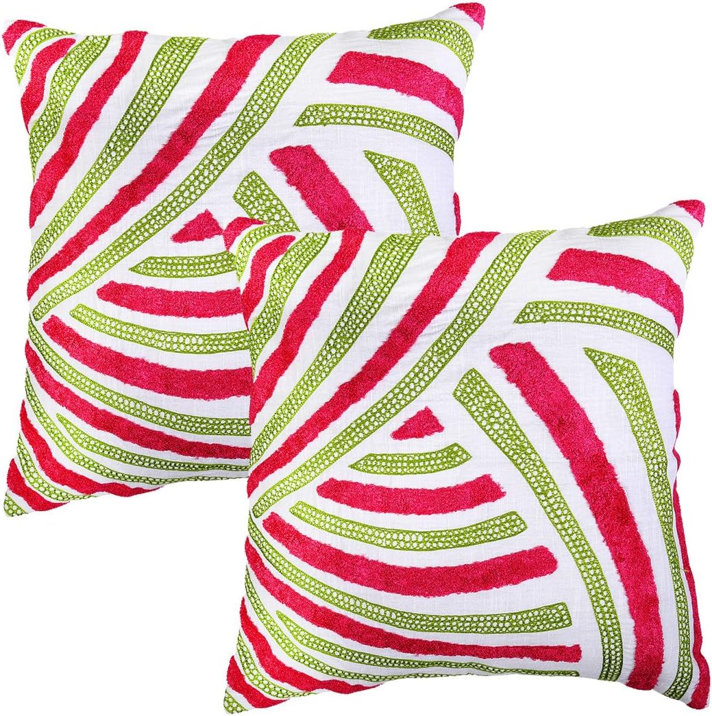 Indian Ethnic Set Of 2 Pillow Shams Cotton Linen Living Room Accessories 45x45 Throw