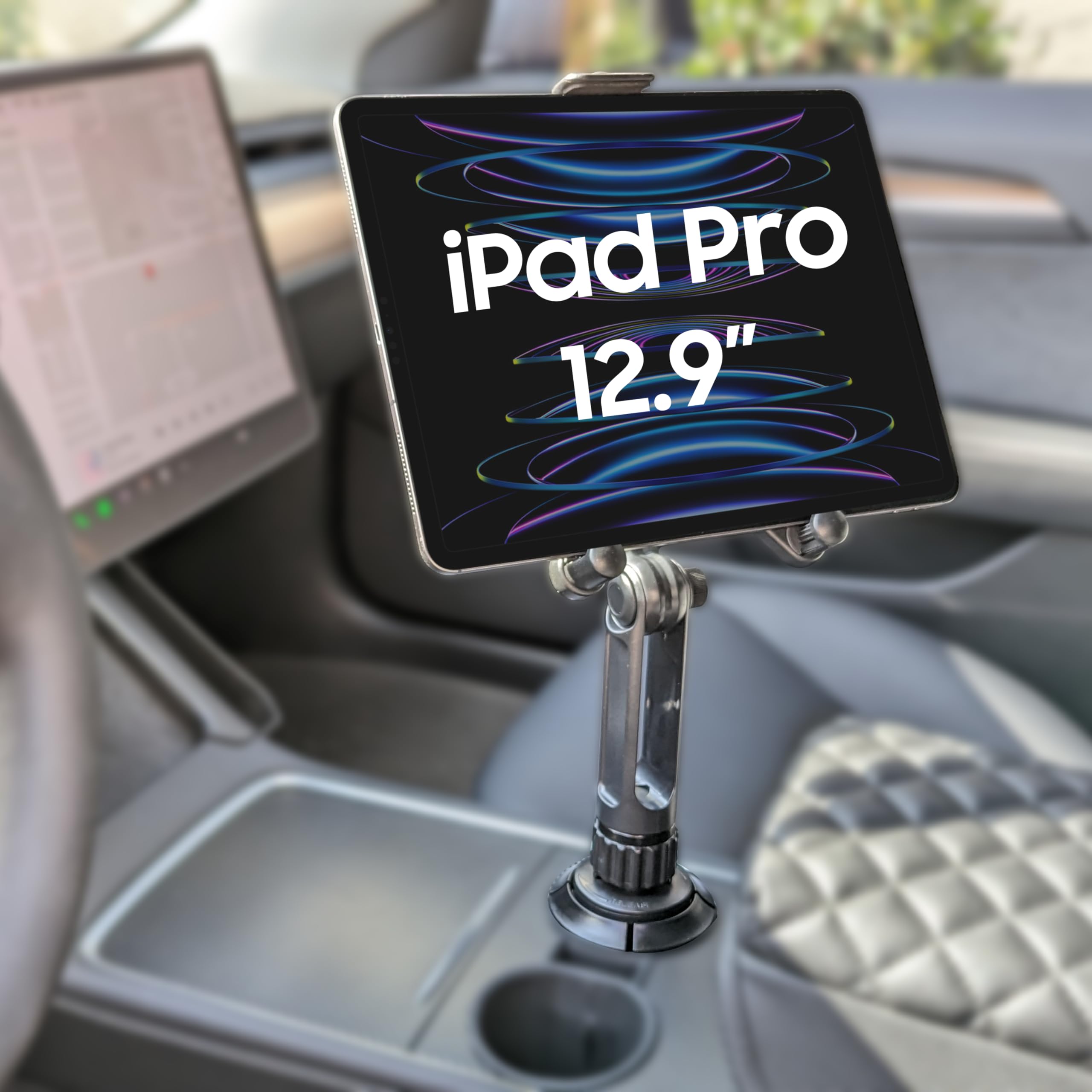 Cellet Cup Holder Tablet Mount, Car Cradle Holder Compatible for All iPad, Pro, Air, Mini Samsung Galaxy Tablet, Amazon Fire Microsoft Surface