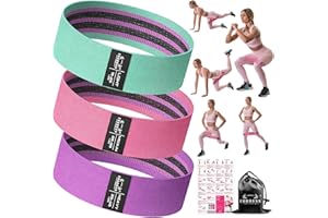 COOBONS FITNESS Fabric Resistance Bands for Working Out - Exercise Bands for Women and Men, Booty Bands for Legs and Glute, Yoga, Pilates, Rehab, Fitness and Home Workout