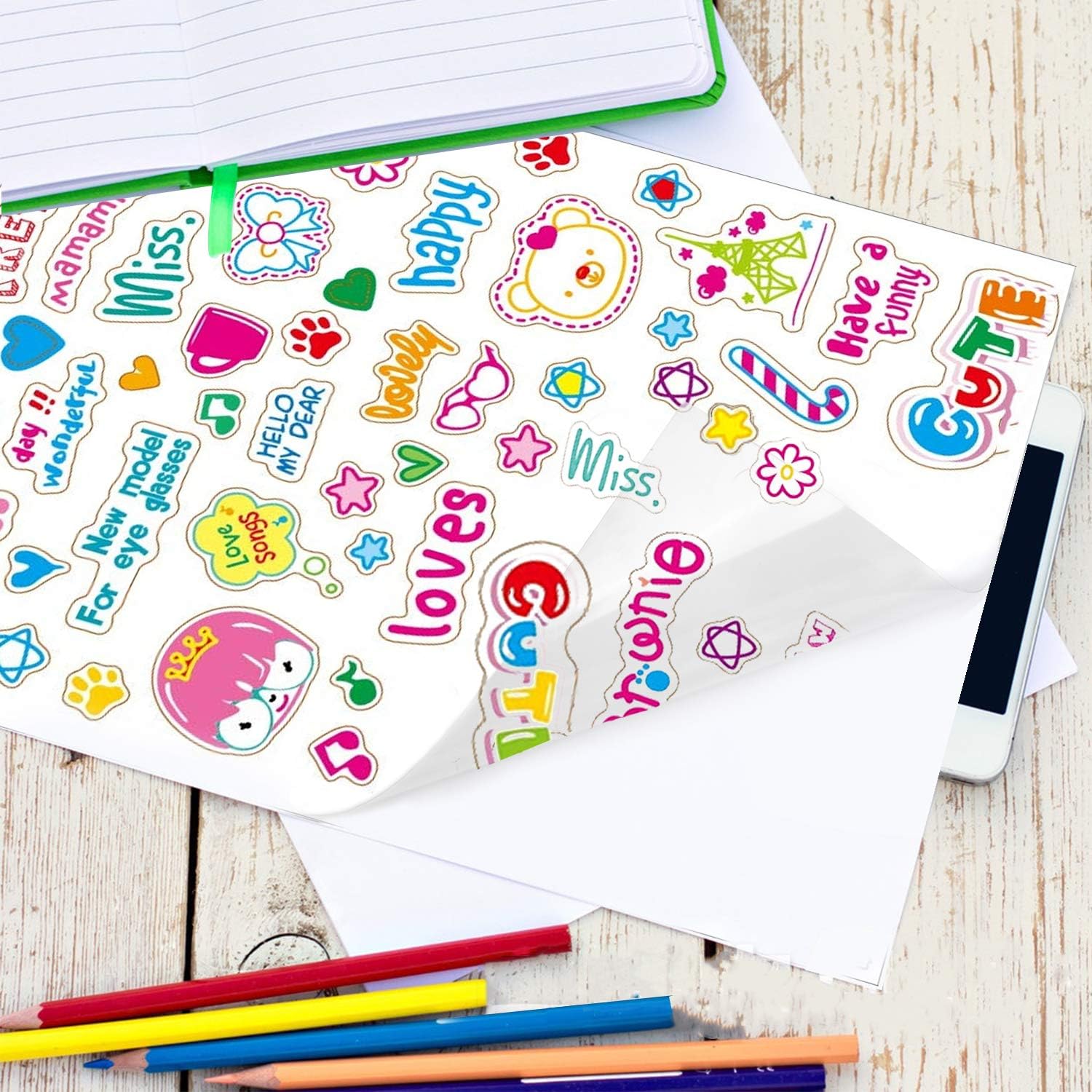 Printable Sticker Paper for Your Inkjet Printer - 8.5 x 11 Inches 20 Sheets Translucent Premium Waterproof Sticker Paper - Dries Quickly and Holds Ink Beautifully: Arts, Crafts & Sewing