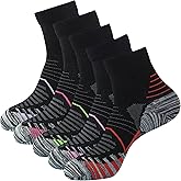 Bauvale Women's Anti Sweat Odor Resistant Low Cut Quarter Crew Sneaker Compression Running and Cycling Socks