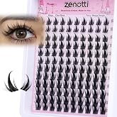 Manga Lash Clusters with Spikes Anime Lashes Cluster Natural Cluster Eyelash Extensions Wispy Spiky Fairy Individual Lashes Invisible Clear Band DIY Lash Extensions 10-16MM 120PCS by zenotti