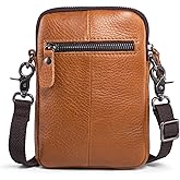 katloo Genuine Leather Crossbody Purse Cell Phone Wallet Shoulder Bag for Women, Phone Pouch Fit for iPhone 17 Pro Max 16 Pro Max 15 Pro Max 14 Pro Max Samsung Galaxy S25 Edge S24 Ultra (Brown)