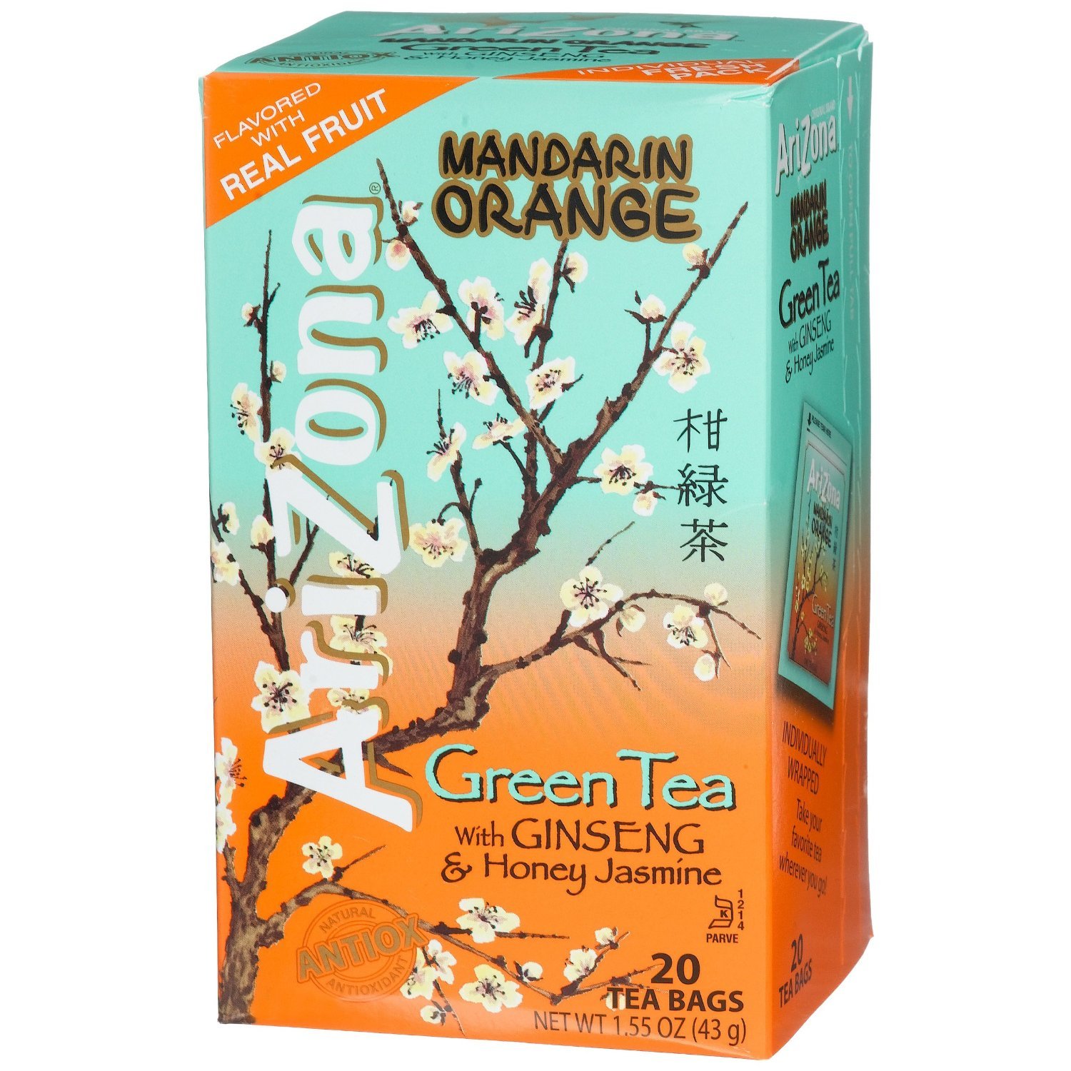 AriZona Mandarin Orange Green Tea with Ginseng & Honey